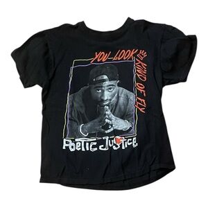Tupac Shakur Poetic Justice You Look Kind of Fly Black T Shirt